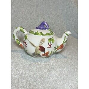 Hummingbird Teapot AMERICAN ATELIER Colorful Bird Coffee Pot Ironstone 5386 Deco